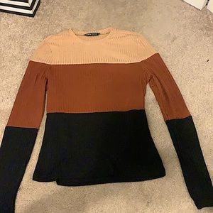 Shein Tri-colored Sweater